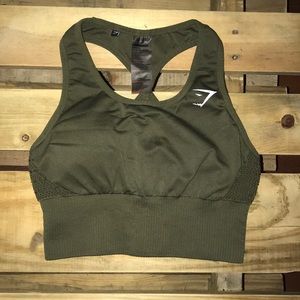 Army green gymshark sports bra